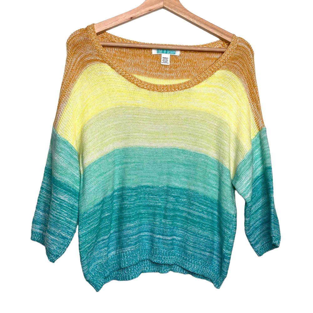 Love By Design Colorblock Sweater Scoop Neck Size Medium